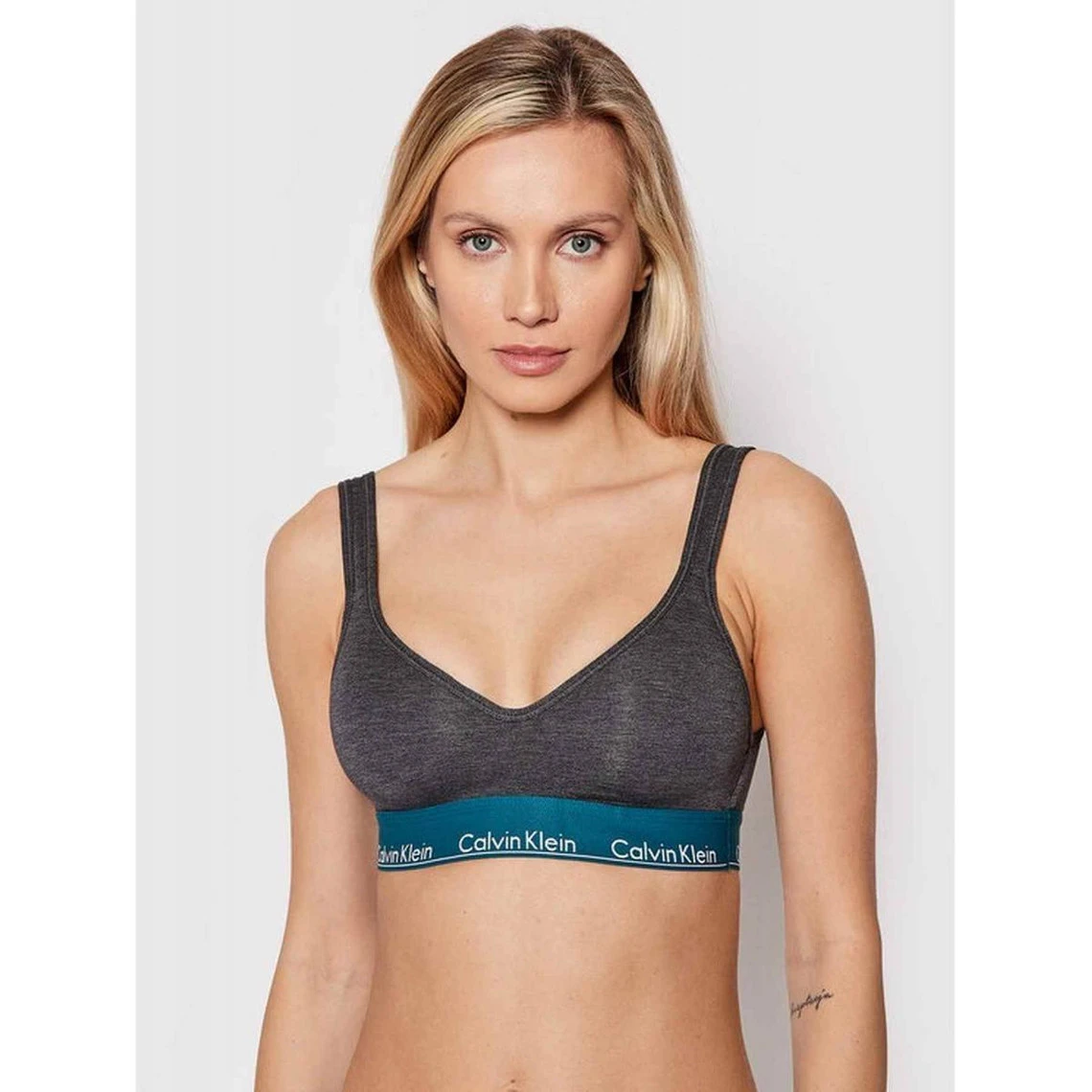 CALVIN KLEIN UNDERWEAR Bralette Logotée Sans Armatures - Gris 1 CALVIN KLEIN UNDERWEAR Bralette Logotée Sans Armatures - Gris