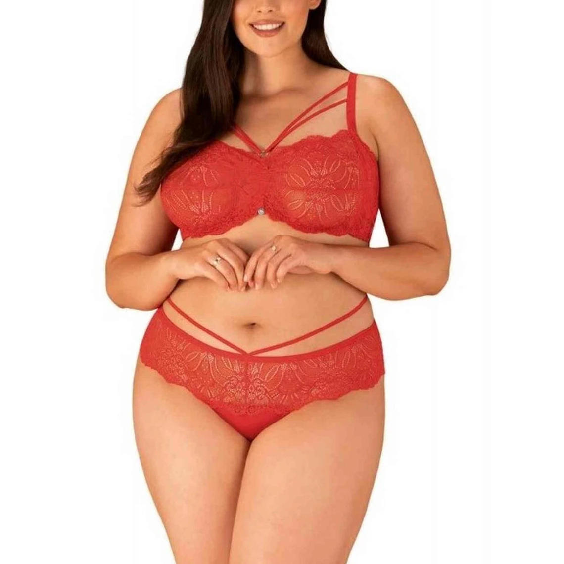 Obsessive Ensemble 2 Pièces - Soutien-gorge Balconnet Et Shorty String - Rouge 2 Obsessive Ensemble 2 Pièces - Soutien-gorge Balconnet Et Shorty String - Rouge – Image 2