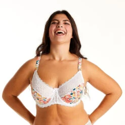 Soutien-gorge à Armatures Blanc/orange Elena