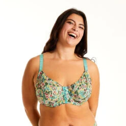 Soutien-gorge à Armatures Turquoise/jaune Elena