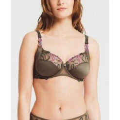 Soutien-gorge Emboîtant Armatures Motif Broderie - Vert