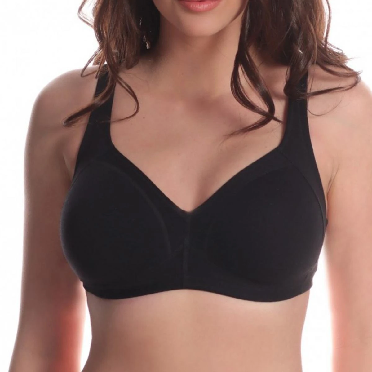 Soutien-gorge En Coton Sans Armatures Noir 1 Soutien-gorge En Coton Sans Armatures Noir