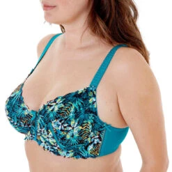 Soutien-gorge Grand Maintien C, D Et E Imprimé Turquoise Elena POMM'POIRE-bleu