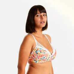 Soutien-gorge Sans Armatures Coque Souple Blanc/orange Elena