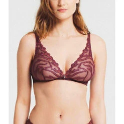 Soutien-gorge Sans Armatures Motif Graphique - Rouge