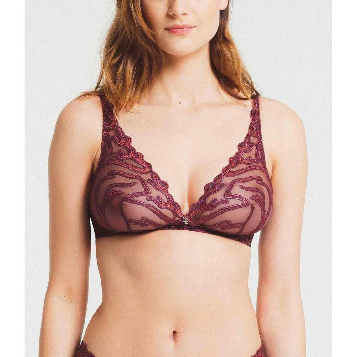 Soutien-gorge Sans Armatures Motif Graphique - Rouge 1 Soutien-gorge Sans Armatures Motif Graphique - Rouge