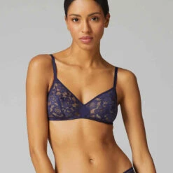 Soutien-gorge Triangle Sans Armatures Bleu